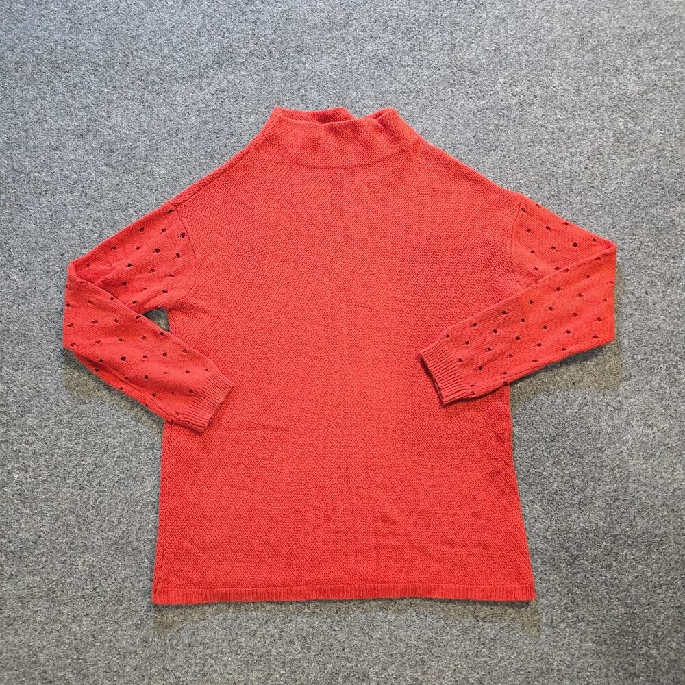 Moth Sweater Womens Small Orange Cashmere Blend High Neck Casual Anthro Casual